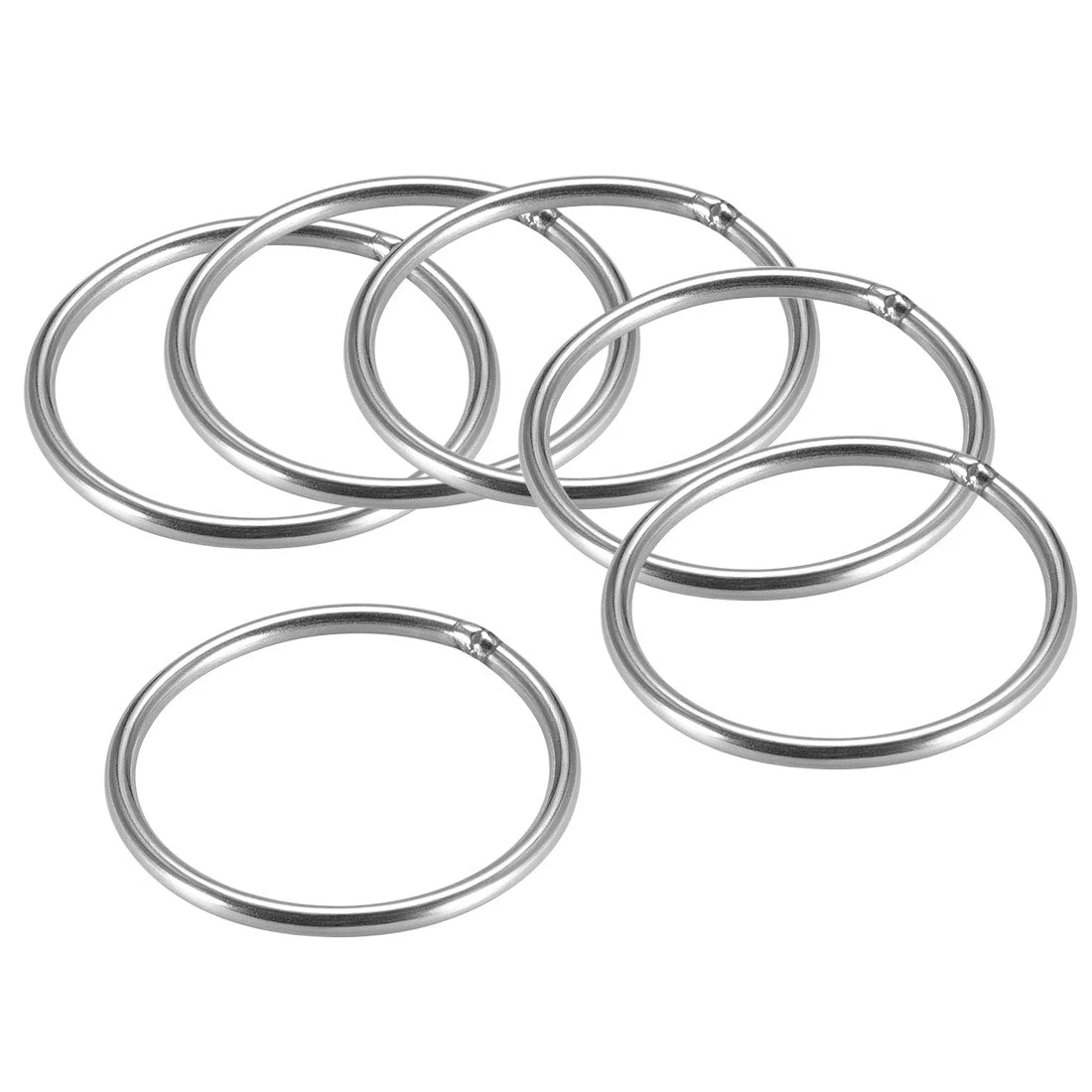 Welded O Ring, 50 x 3mm Strapping Round Rings 201 Stainless Steel 6pcs