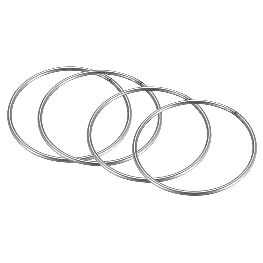 Welded O Ring, 80 x 3mm Strapping Round Rings 201 Stainless Steel 4pcs