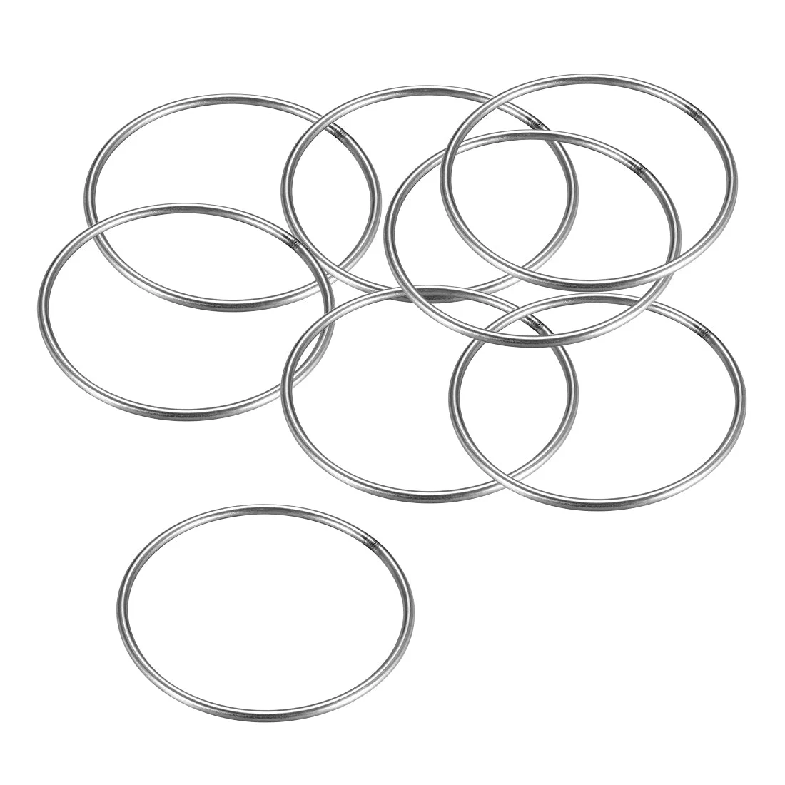 Welded O Ring, 100 x 4mm Strapping Round Rings 201 Stainless Steel 8pcs