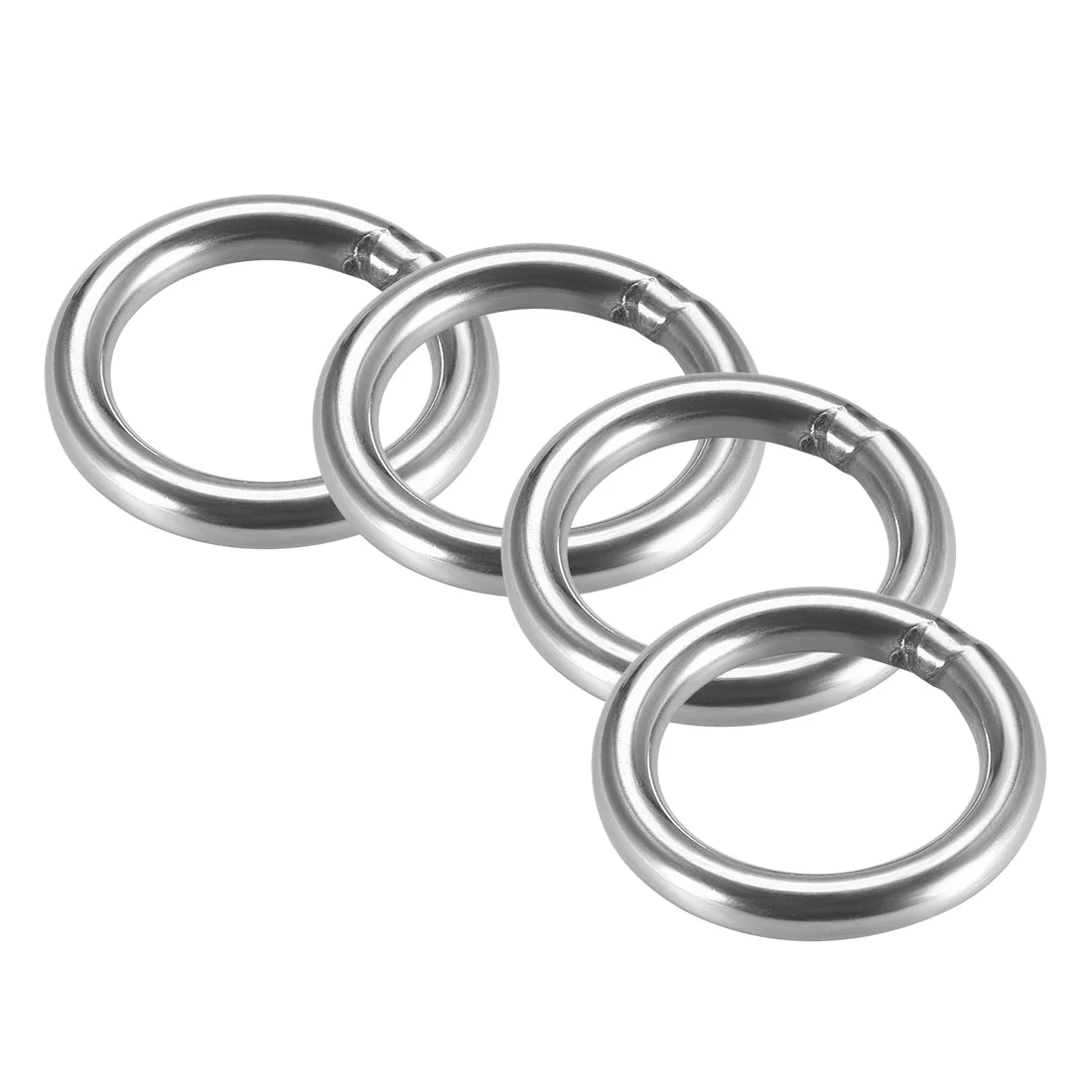 Welded O Ring, 40 x 6mm Strapping Round Rings 201 Stainless Steel 4pcs