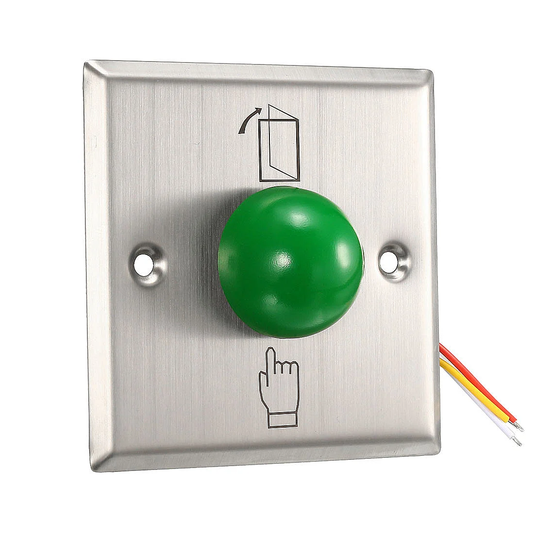 Uxcell Door Release Button Push to Exit Resettable NO/NC/COM Switch for Access Control Panel 86mmx86mm 12V 3A Stainless Steel