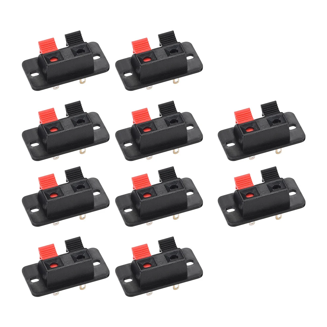 2 Way Spring Speaker Push Release Connector Terminals Strip Block WP2-204 10X