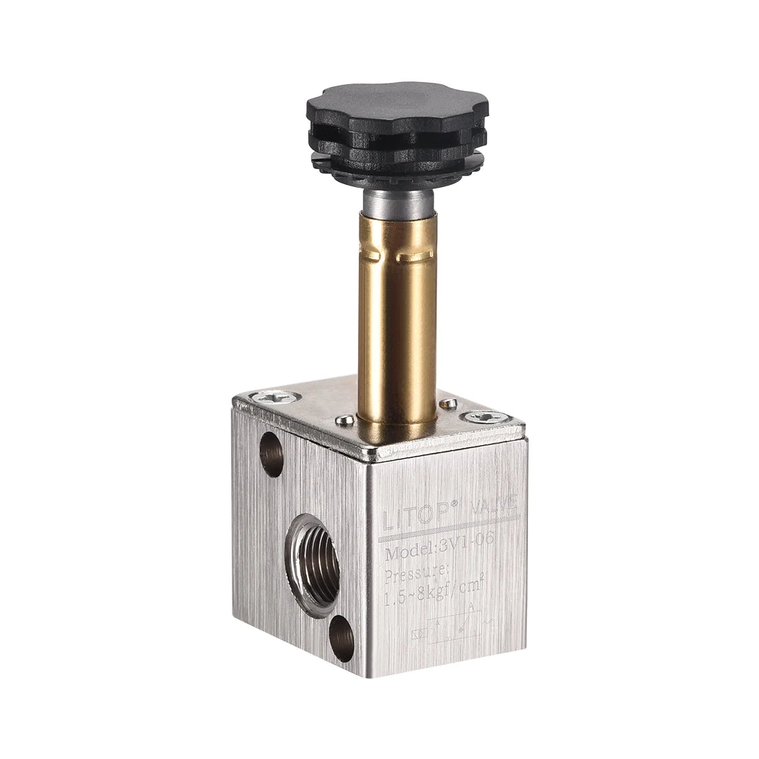 3V1-06 Pneumatic Air NC Single Electrical Control Solenoid Valve 3 Way 2 Position 1/8" PT Internally Piloted Acting Type Red Light