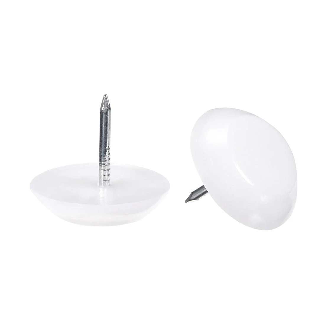 Furniture Feet Nail Chair Table Leg Protector Pad 22mm Dia White Plastic 30pcs