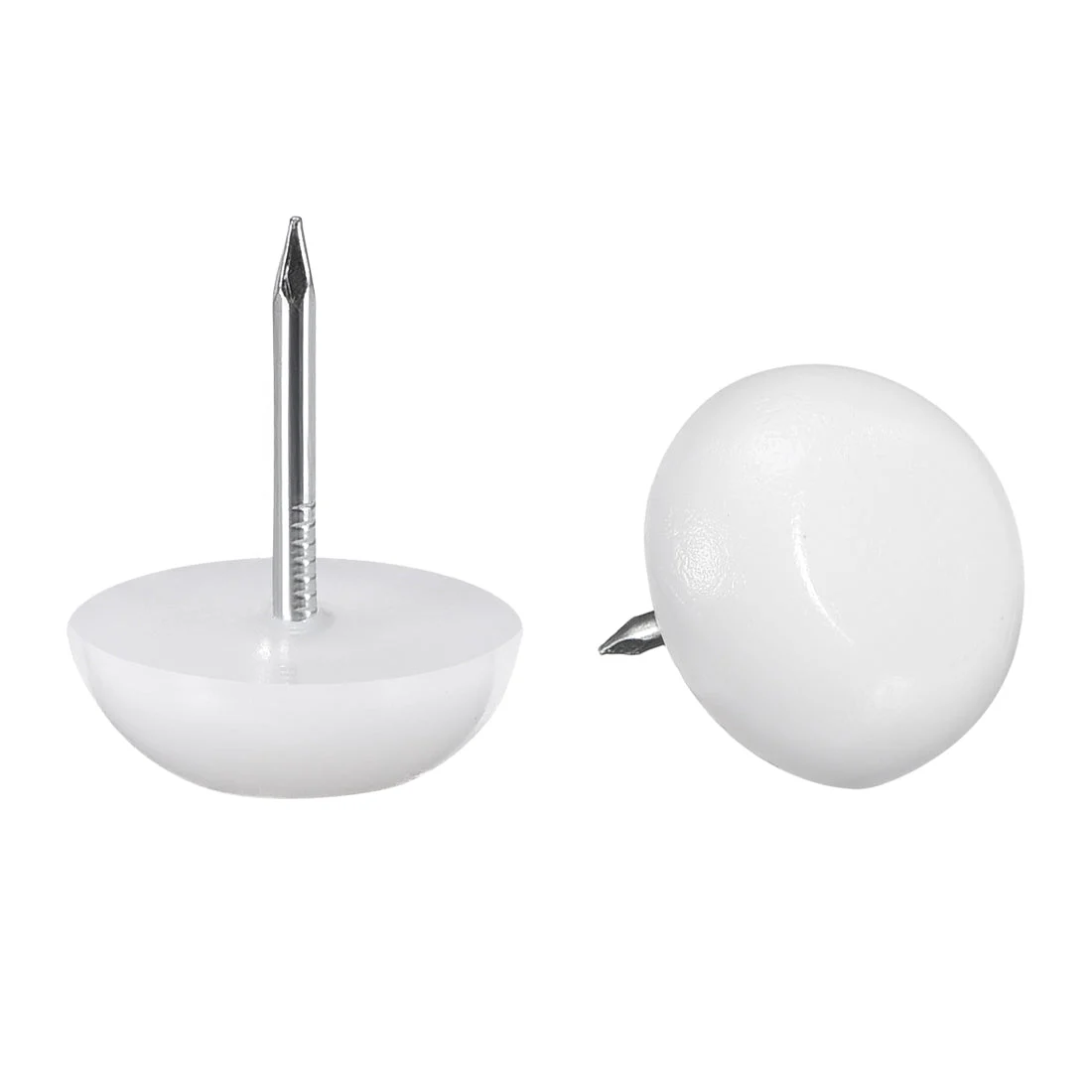 Furniture Feet Nail Chair Table Leg Protector Pad 15mm Dia White Plastic 90pcs