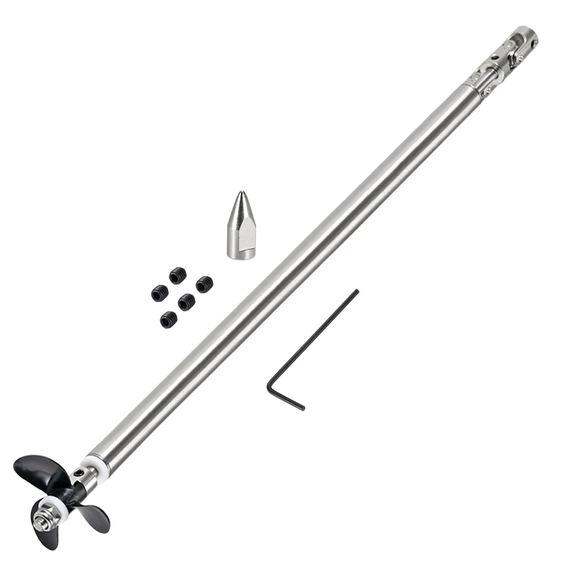 4mm Drive Shaft w Propeller and Universal Joint for RC Boat, L250mm Shaft, L200mm Sleeve, D36mm Propeller, Fit for 2mm Motor Shaft
