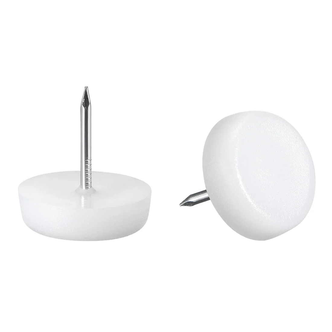 Furniture Feet Nail, Chair Table Leg Protector Pad 21mm Dia White Plastic 10pcs