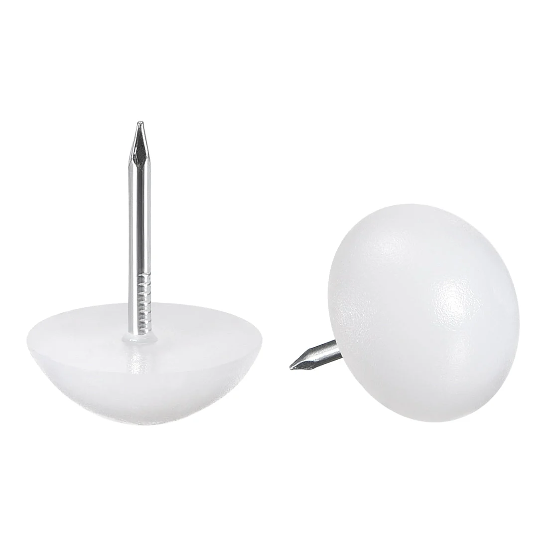 Furniture Feet Nail Chair Table Leg Protector Pad 16mm Dia White Plastic 10pcs