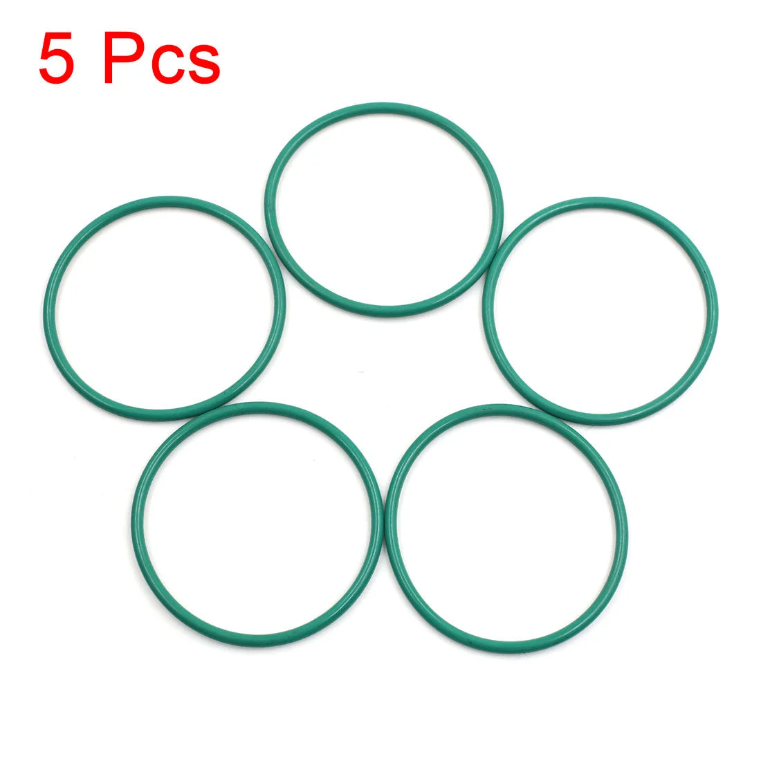 Fluorine Rubber O-Rings, 70mm OD 63mm ID 3.5mm Width FKM Seal Gasket for Machinery Plumbing, Green, Pack of 5