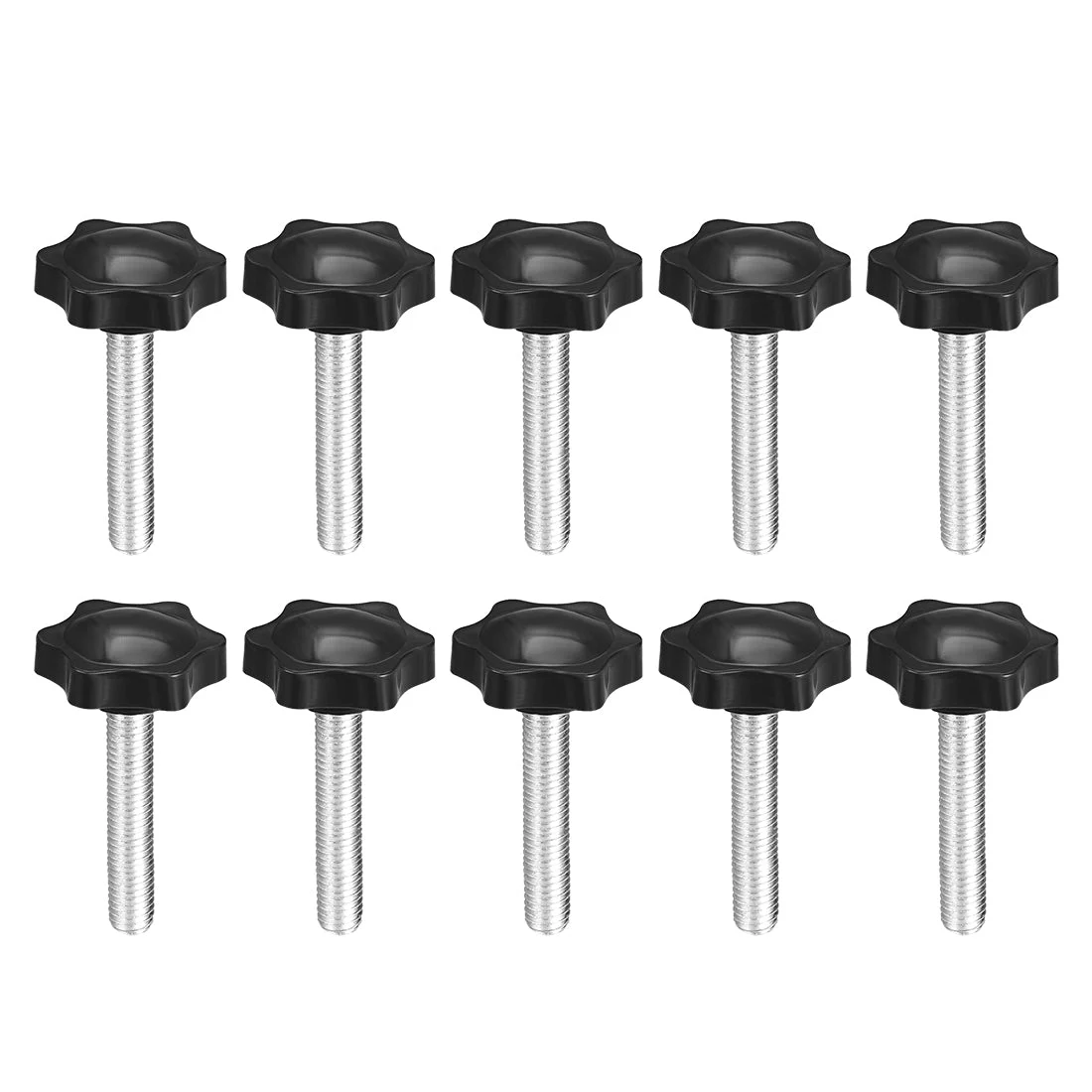 Clamping Screw Knob 31mm Dia Plum Hex Shaped Grips Knob M8 x 50mm Thread 10pcs