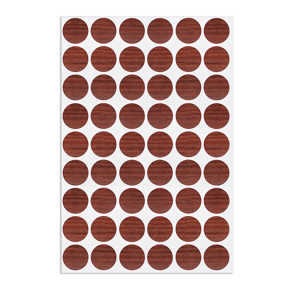 1-Table Self-adhesive Screw Covers Caps Sticker 21mm 54 in 1 Red Walnut
