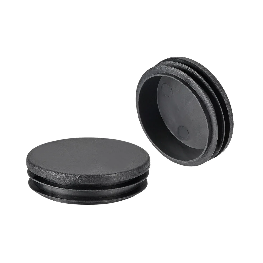 12Pcs 60mm Dia Plastic Tubing Plug Round Post End Caps for Handrail Stair Newel Guardrail Tube Black