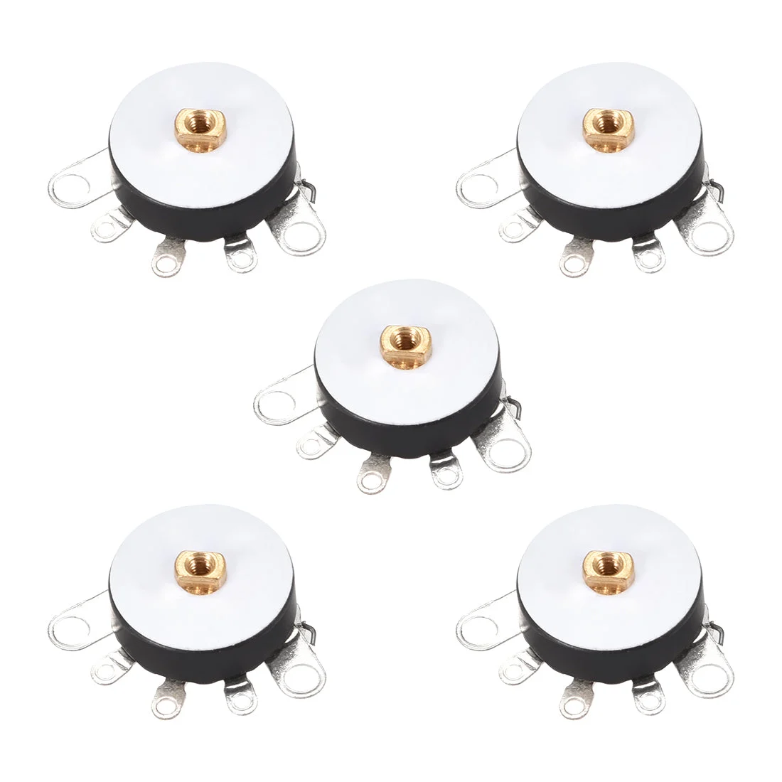Wheel Potentiometer With Switch 10K Ohm Variable Resistors Single Turn Rotary Carbon Film Taper RV12MM 5pcs