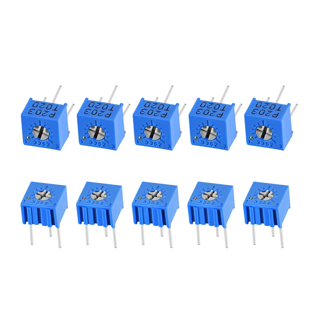 3362 Trimmer Potentiometer 20K Ohm Top Adjustment Horizontal Variable Resistors 10Pcs
