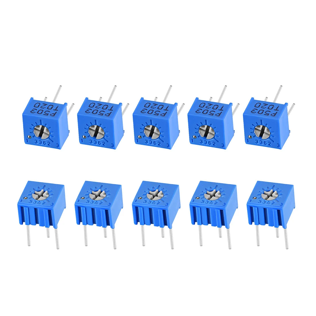 3362 Trimmer Potentiometer 50K Ohm Top Adjustment Horizontal Variable Resistors 10Pcs