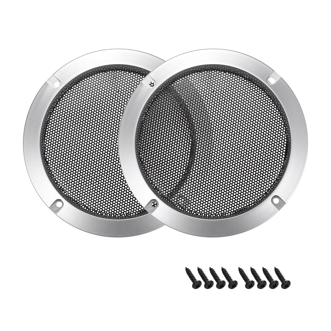 2pcs 3" Grill Mesh Decorative Circle Woofer Guard Protector Cover Silver