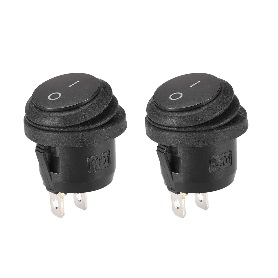 Boat Rocker Switch Black Round Waterproof Toggle Switches for Boat Car Marine ON/OFF AC 250V/6A 125V/10A 2pcs