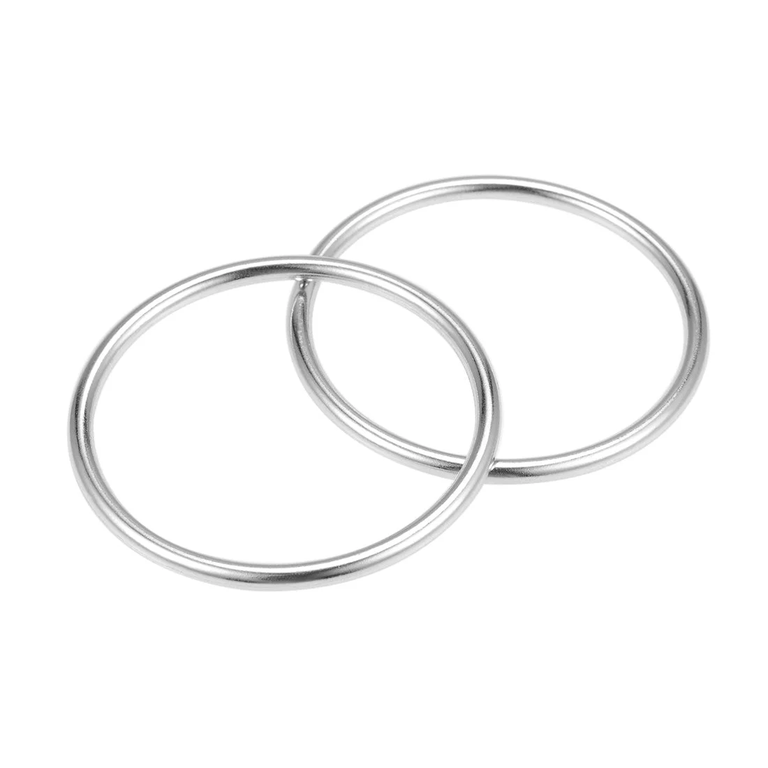 O Ring Buckle 45mm(1.8") ID 3mm Thickness Zinc Alloy Silver Tone 2pcs
