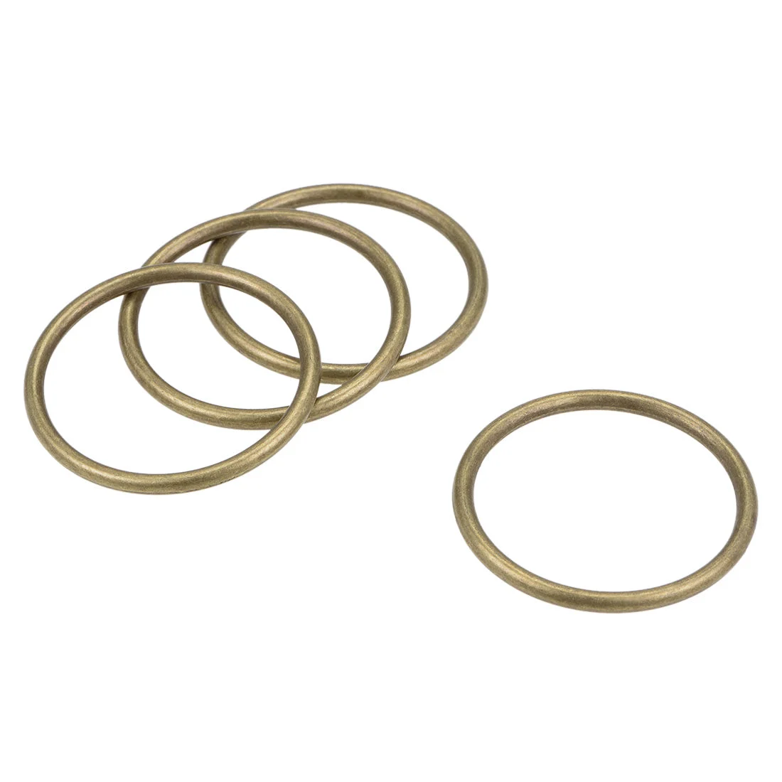 O Ring Buckle 35mm(1.4") ID 3mm Thickness Zinc Alloy Bronze Tone 4pcs