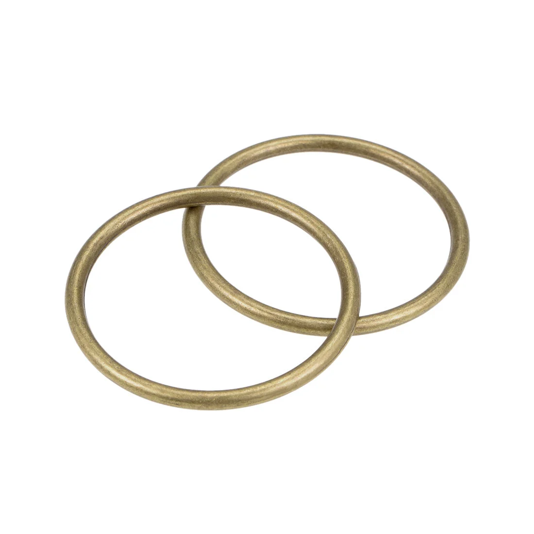 O Ring Buckle 40mm(1.6") ID 3mm Thickness Zinc Alloy Bronze Tone 2pcs
