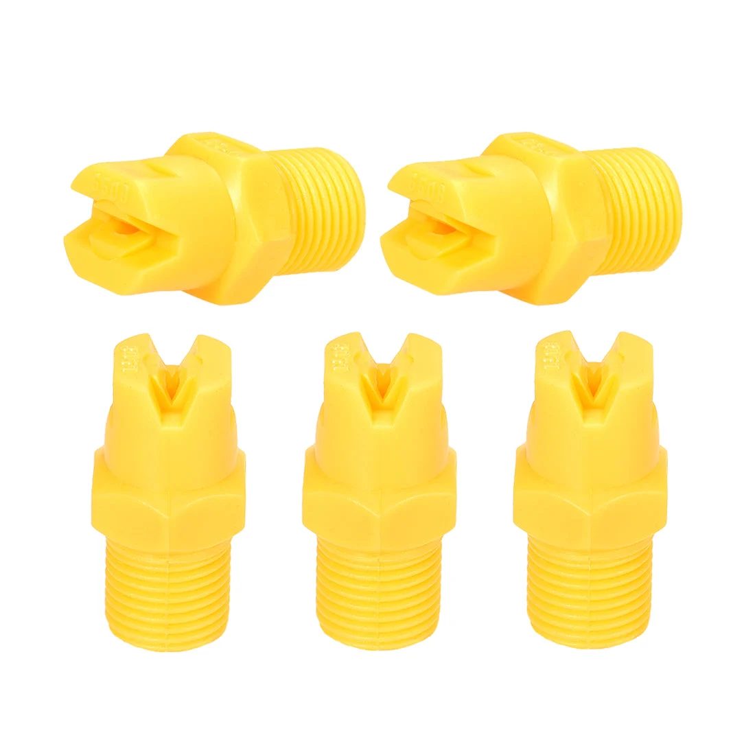 Flat Fan Spray Tip, 1/8BSPT Male Thread PP Nozzle, 5 Pcs (65 Degree, 1.8mm Orifice Diameter)