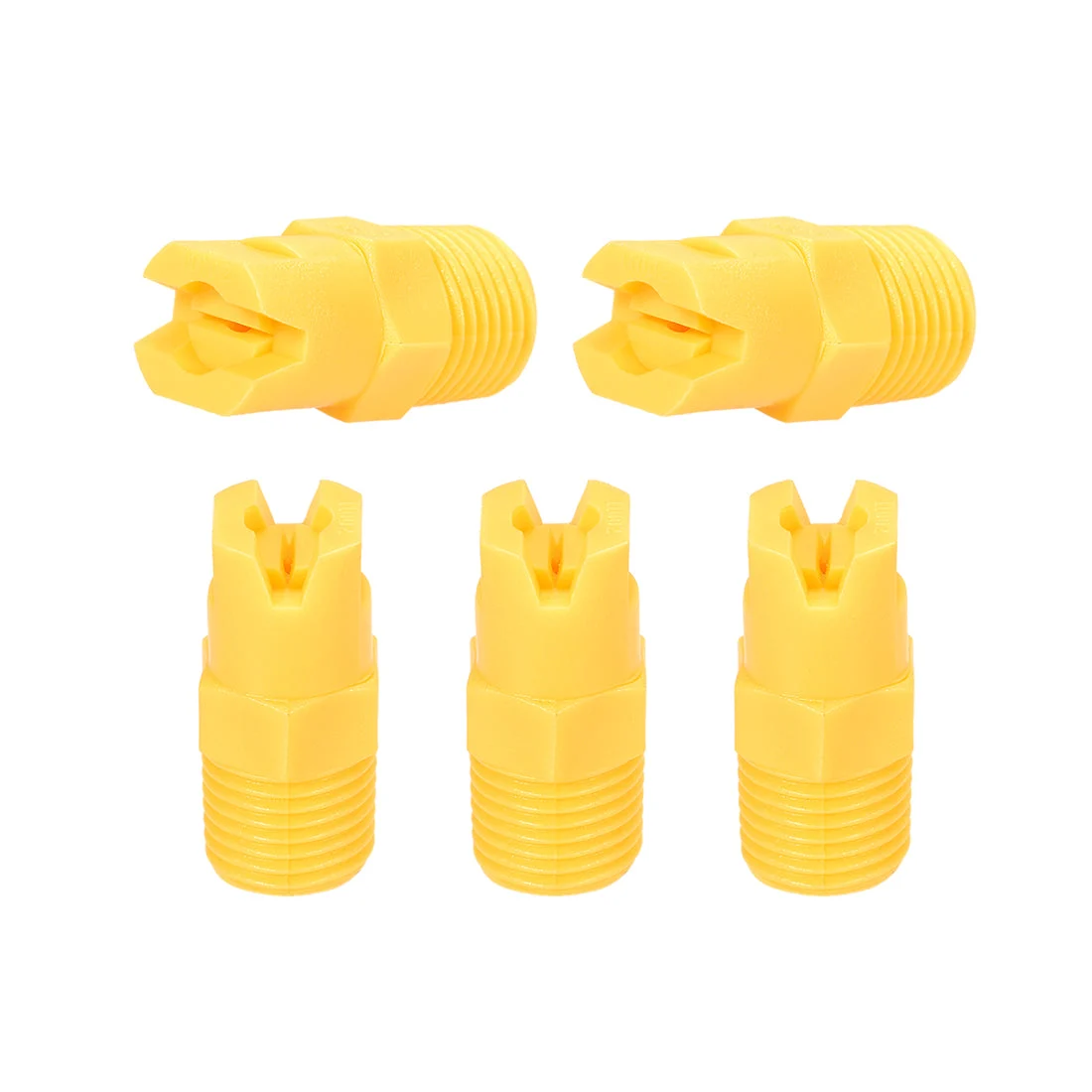 Flat Fan Spray Tip, 1/4BSPT Male Thread PP Nozzle, 5 Pcs (110 Degree, 0.91mm Orifice Diameter)