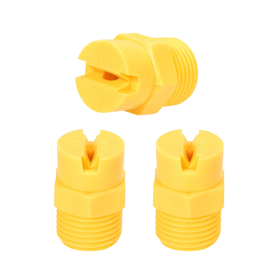 Flat Fan Spray Tip, 1/2NPT Male Thread PP Nozzle, 3 Pcs (65 Degree, 3.6mm Orifice Diameter)
