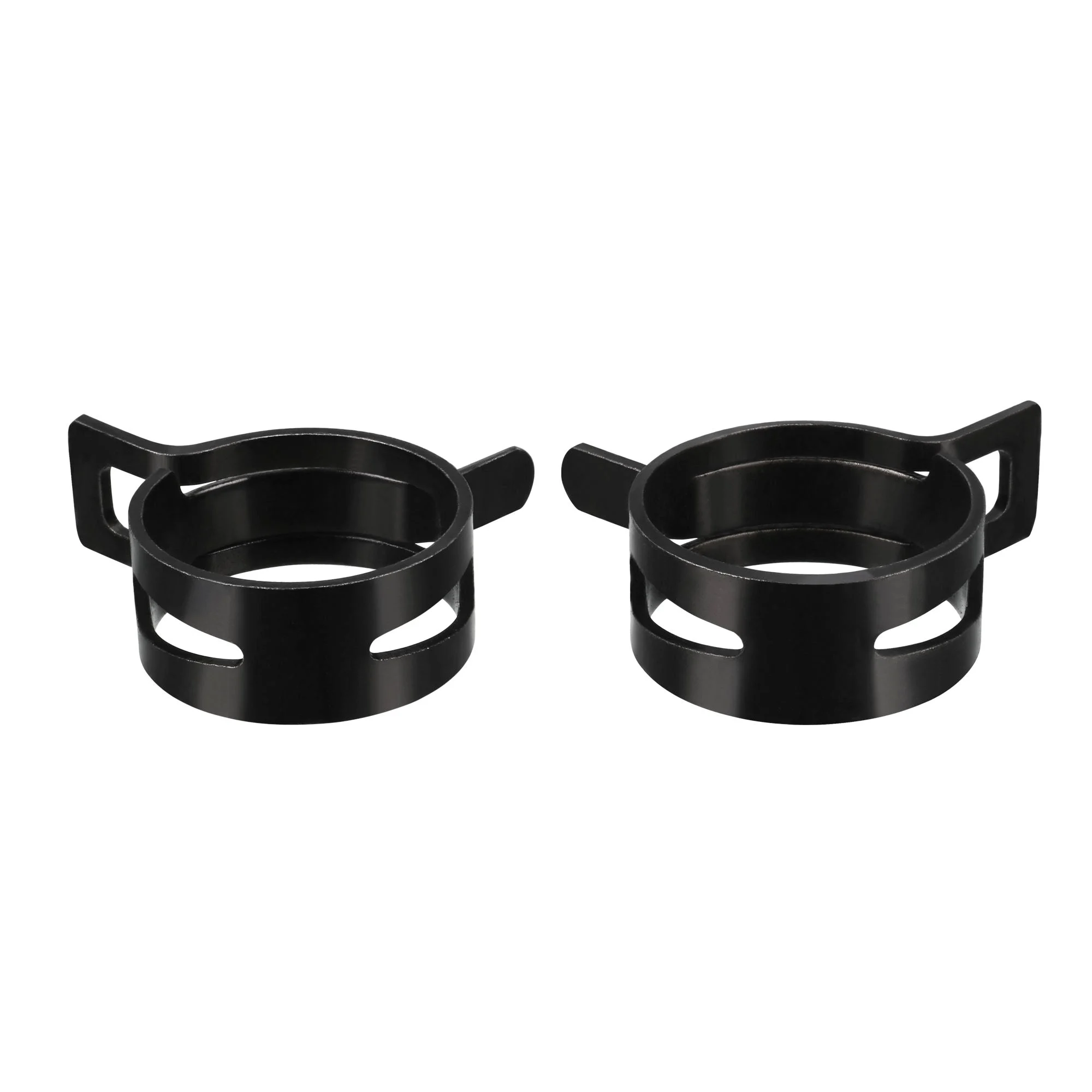 Steel Band Clamp 25mm for Fuel Line Silicone Hose Tube Spring Clips Clamp Black Manganese Steel 10Pcs