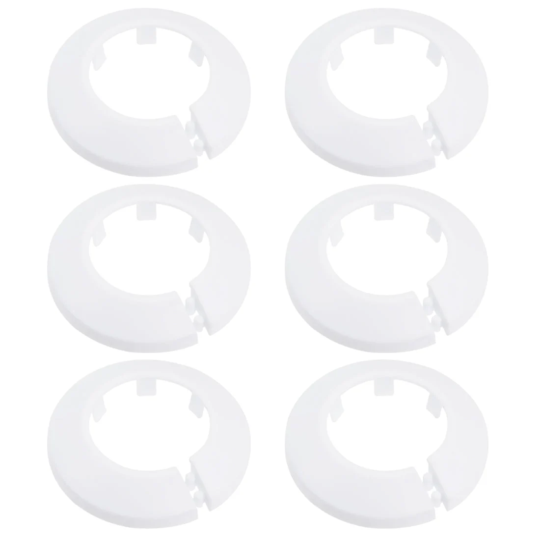 34-35mm Pipe Cover Decoration PP Plastic Water Pipe Escutcheon White 6pcs