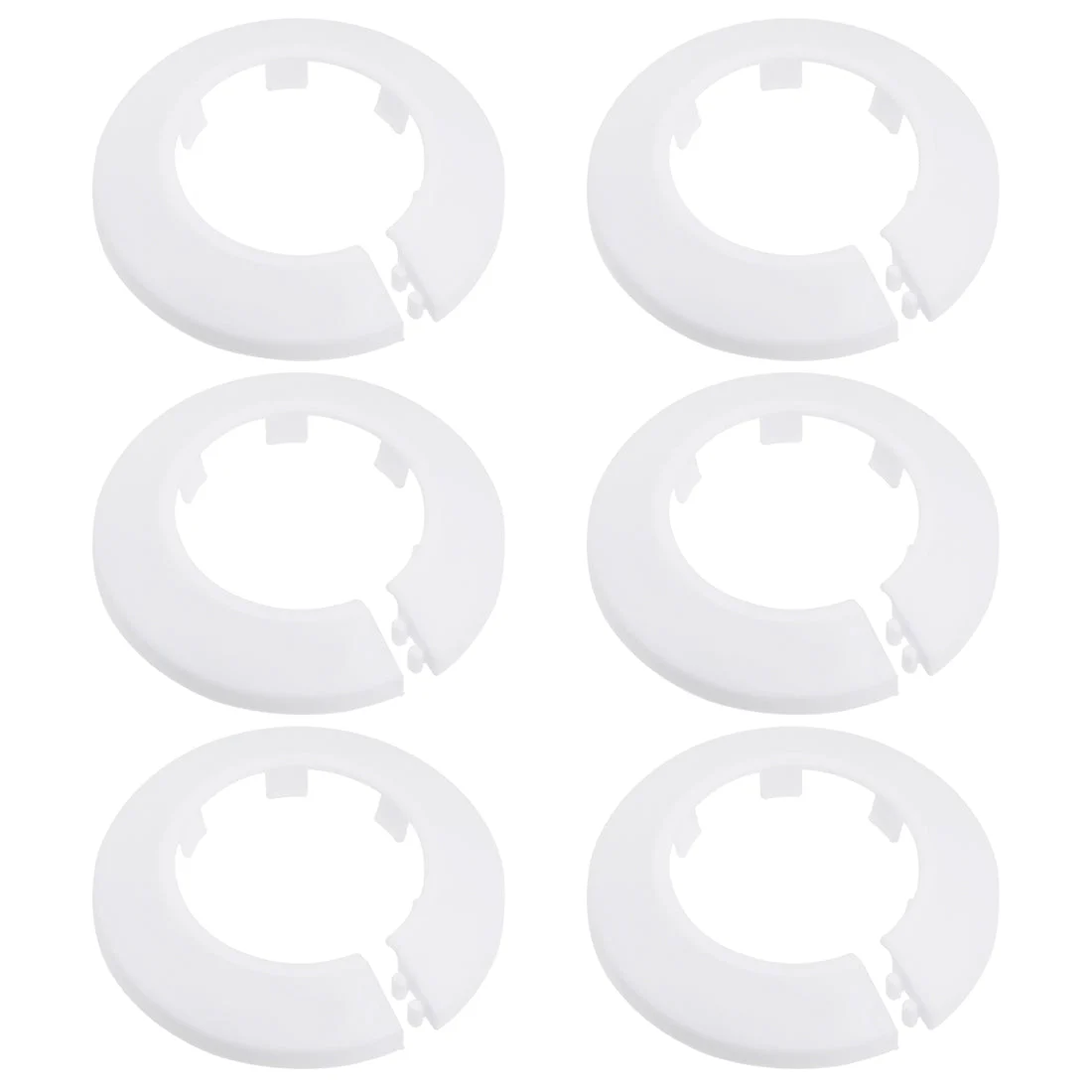 43-44mm Pipe Cover Decoration PP Plastic Water Pipe Escutcheon White 6pcs