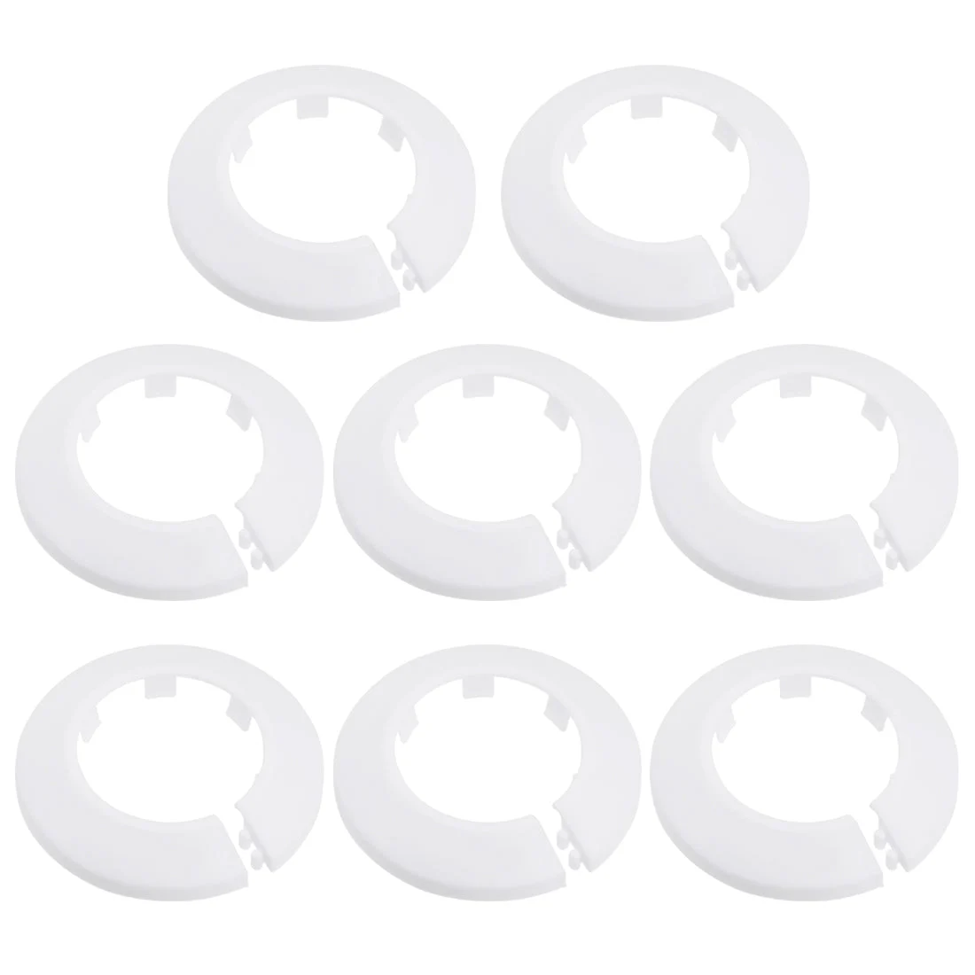 43-44mm Pipe Cover Decoration PP Plastic Water Pipe Escutcheon White 8pcs