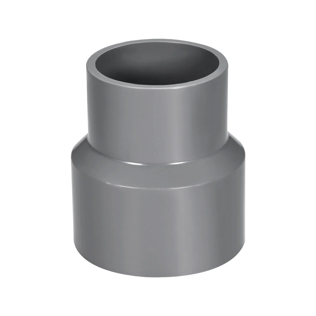 63mm x 50mm PVC Reducing Coupling Hub by Hub, DWV Pipe Fittings Gray