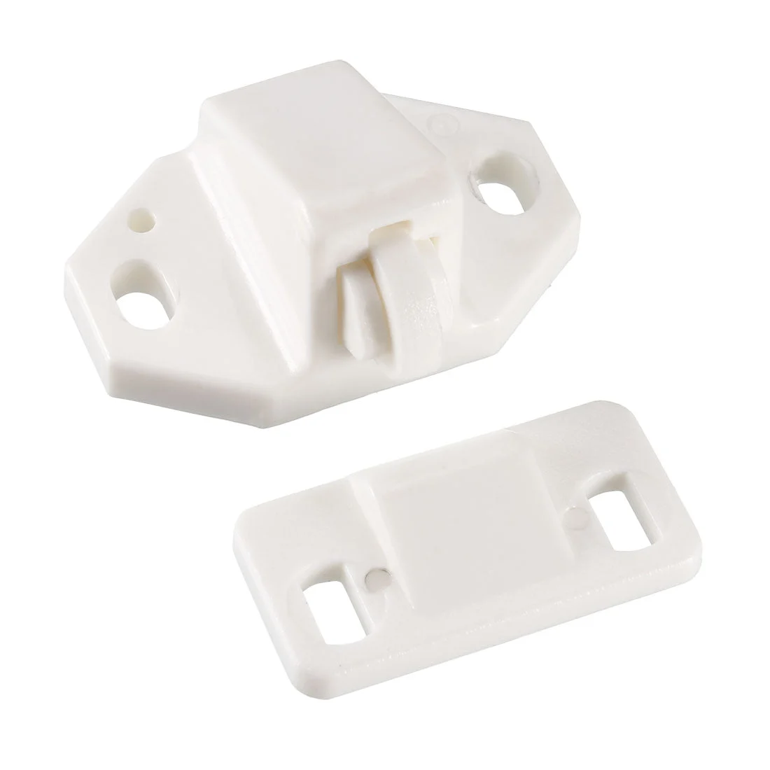 Furniture Cabinet Closet Door Roller Catch with ABS Roller White 10Pcs