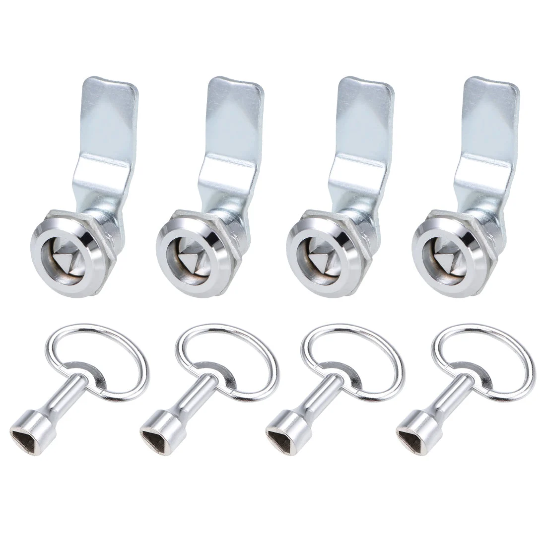 Tubular Cam Lock, 3/4" Cylinder Length Bent Cam, Fits Up to 1/4" Thick Panel, Keyed Alike 4Pcs