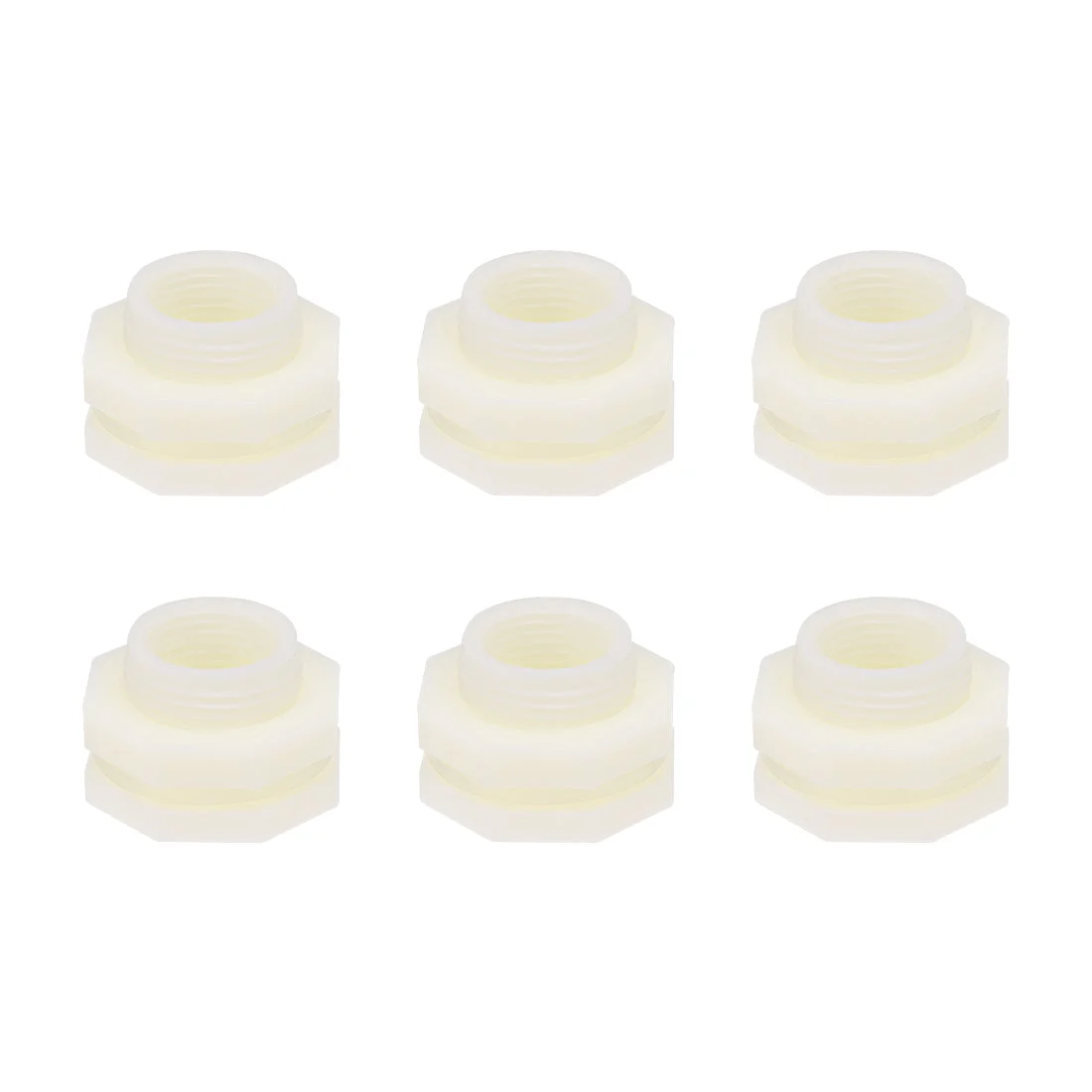 ABS Bulkhead Tank Fitting Adapter for Rain Bucket Aquariums Water Tanks Ponds G1/2 Female 6Pcs