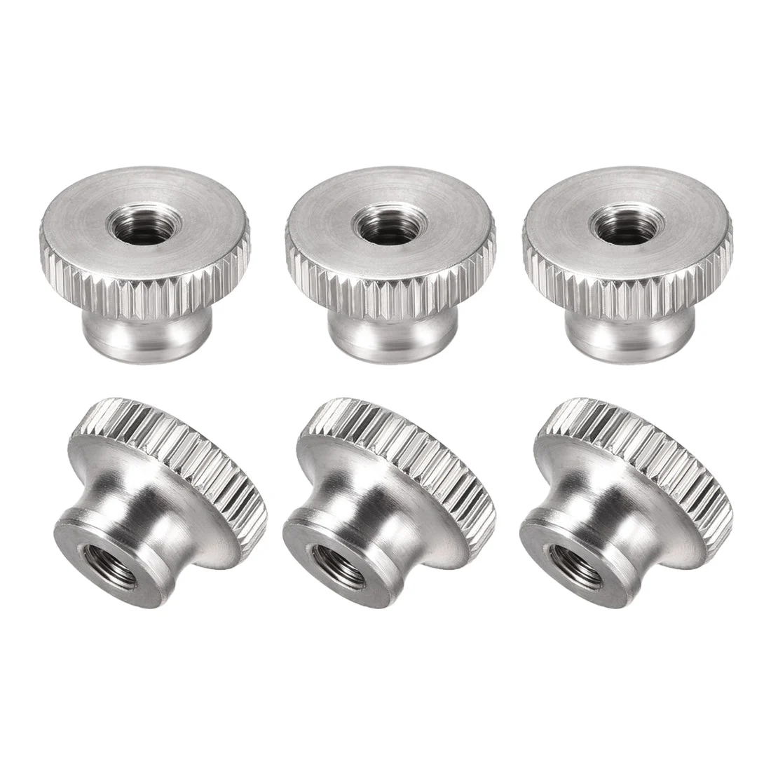 Knurled Thumb Nuts, 6Pcs M5 304 Stainless Steel Round Knobs for 3D Printer Parts