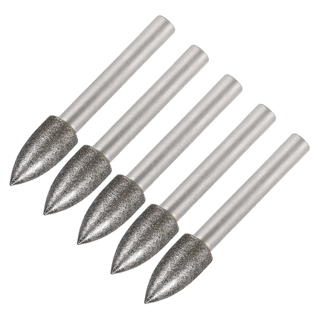 Diamond Burrs Grinding Drill Bits for Carving Rotary Tool 1/4-Inch Shank 10mm Tapered 120 Grit 5 Pcs