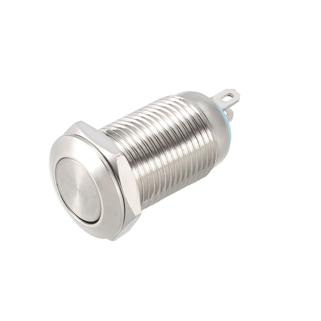 Latching Metal Push Button Switch 10mm Mounting Dia 1NO 1NC COM DC 30V 0.1A 22.5 x 13.5mm