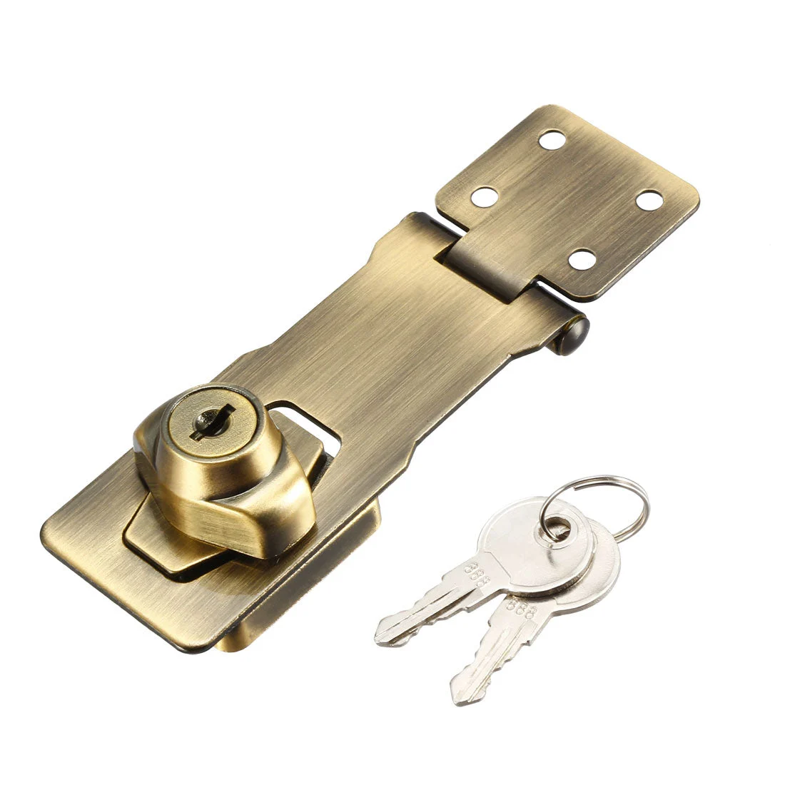 Keyed Hasp Lock 135mm Twist Knob Keyed Locking Hasp for Door Cabinet Keyed Alike Bronze Tone