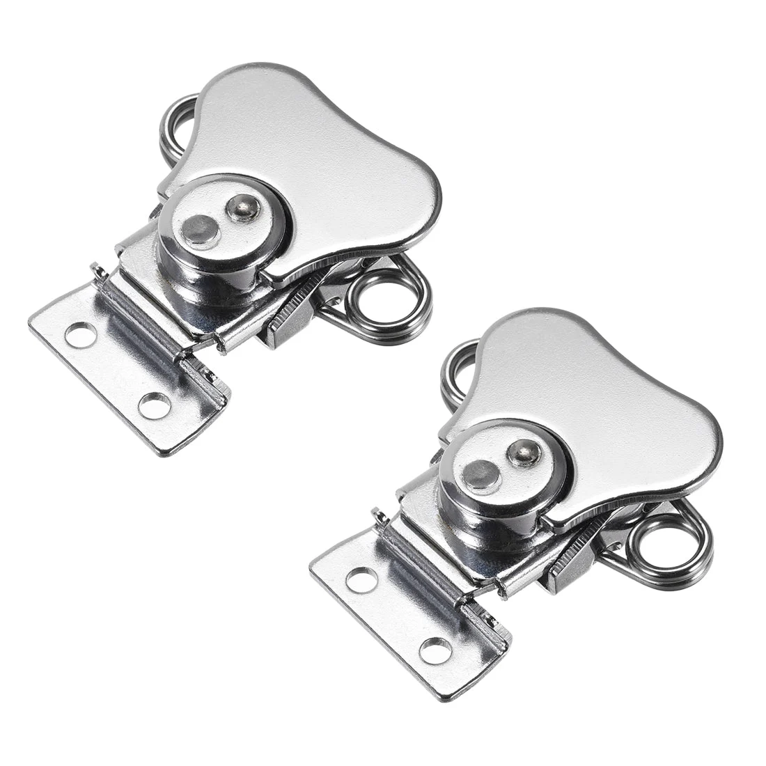 1.65-inch Iron Spring Loaded Butterfly Twist Latch Keeper Toggle Clamp - 2 Pcs (Silver)