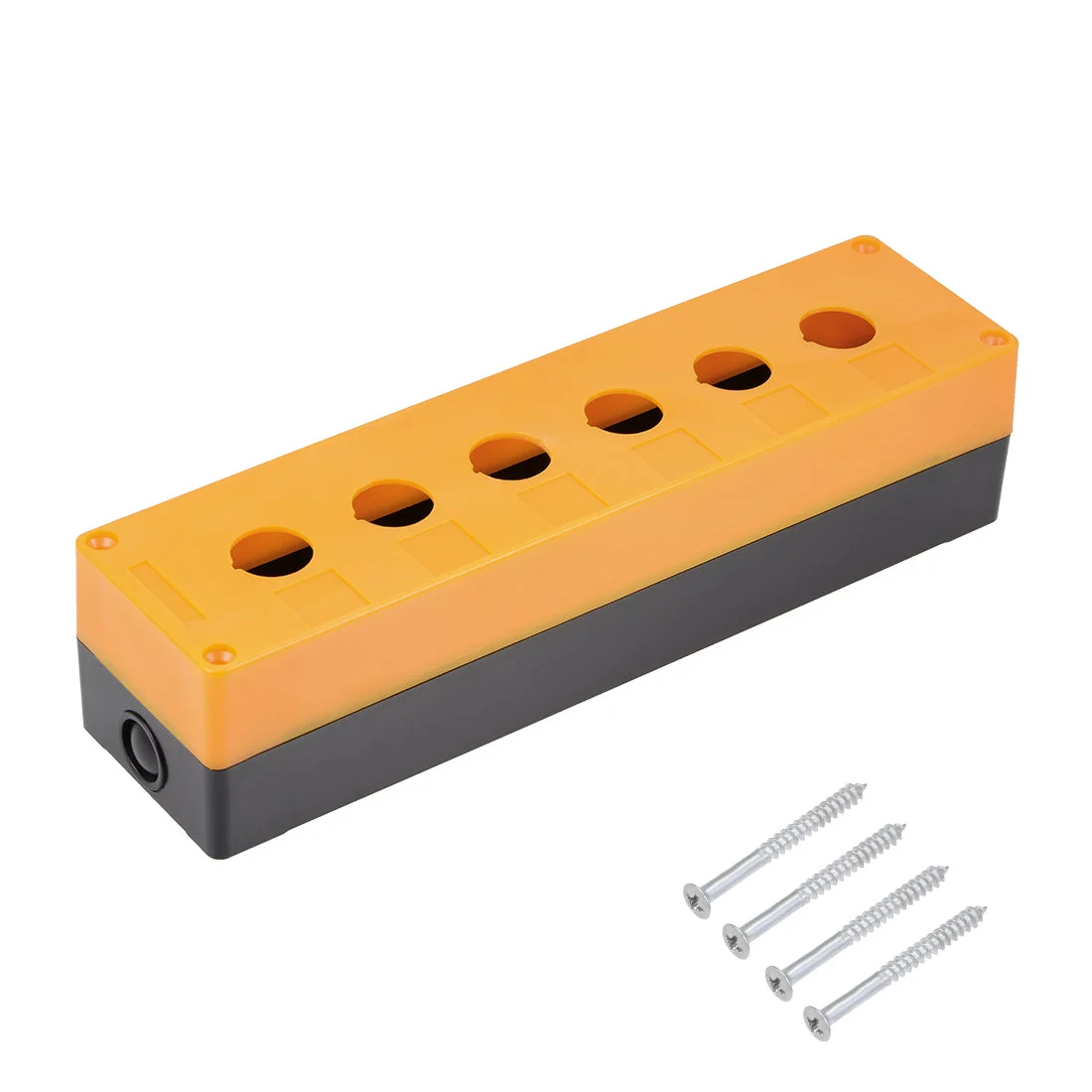 Uxcell Push Button Switch Control Station Box 22mm 6 Button Aperture Yellow and Black
