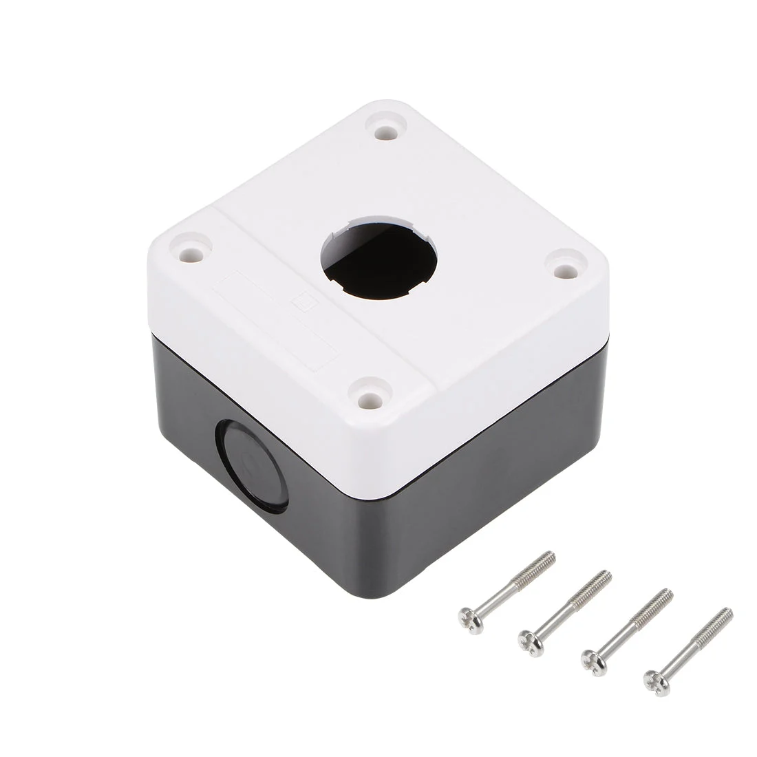 Uxcell Push Button Switch Control Station Box 22mm 1 Button Hole White and Black
