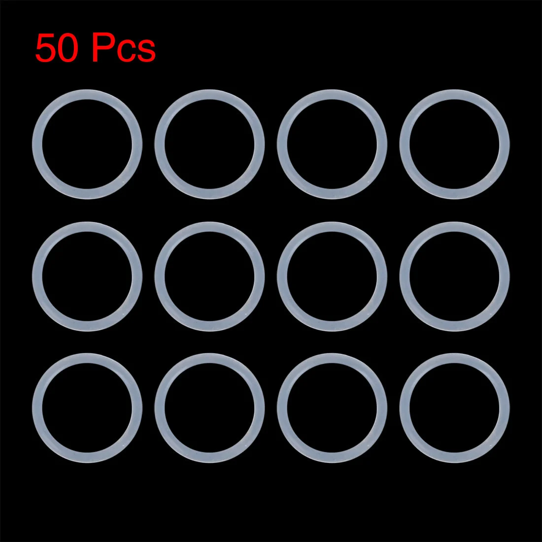 Silicone O-Rings, 10mm OD 7.6mm ID 1.2mm Width VMQ Seal Gasket for Compressor Valves Pipe Repair, White, Pack of 50