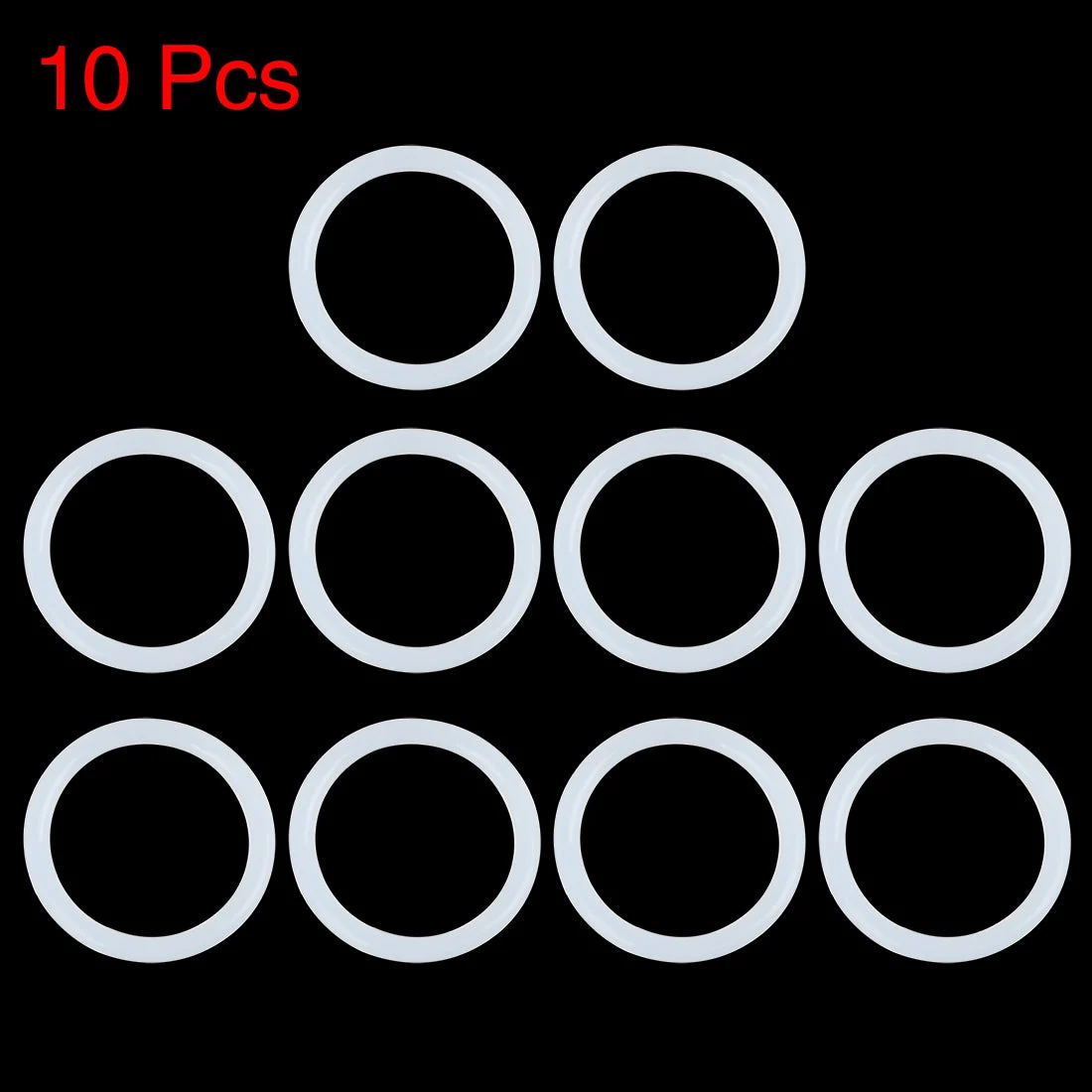 10PC Silicone O-Rings, 34mm OD, 27mm ID, 3.5mm Width, Seal Gasket White