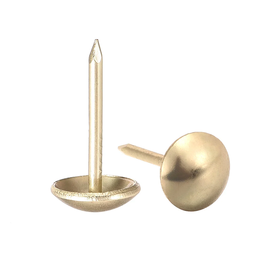 Upholstery Nails Tacks 9mm Dia 17mm Height Round Thumb Push Pins Gold Tone 80 Pcs