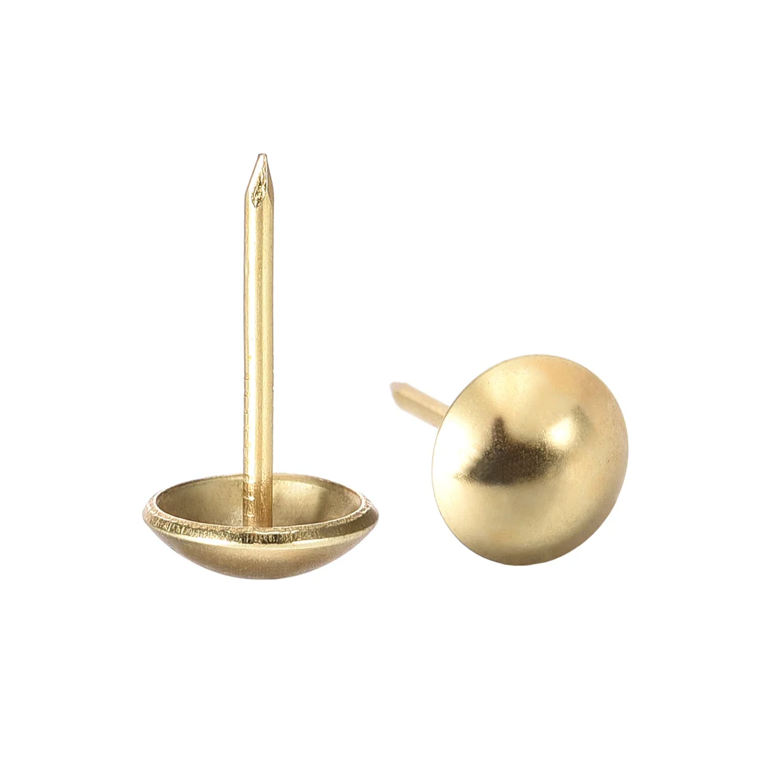 Upholstery Nails Tacks 11mm Dia 20mm Height Round Thumb Push Pins Gold Tone 100 Pcs