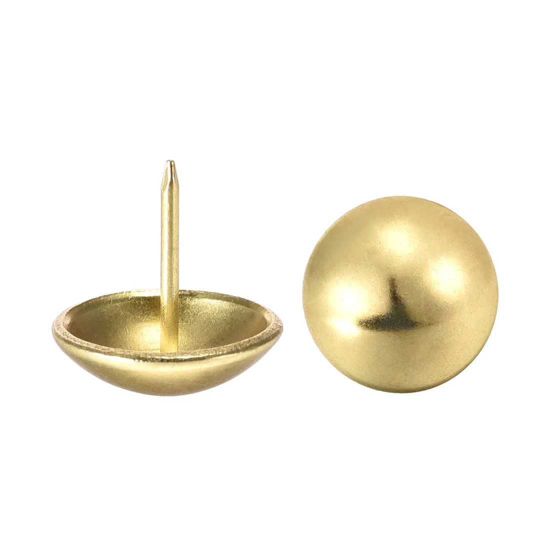 Upholstery Nails Tacks 18mm Dia 17mm Height Round Thumb Push Pins Gold Tone 60 Pcs