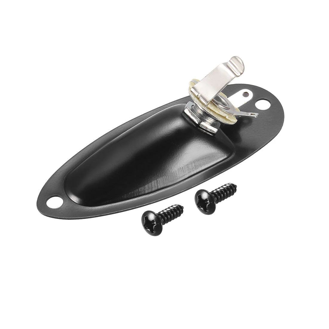 1/4 Inch Guitar Loaded Mono Output Jack Plate Input Socket for ST/SQ Electric Guitar, Black