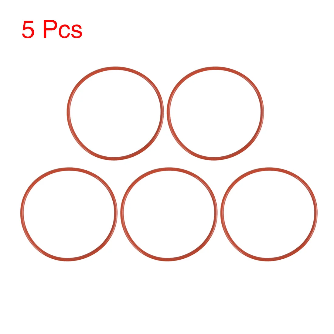 5pcs Red Universal Silicone O-Ring Sealing Gasket Washer for Car 95mm x 3.5mm