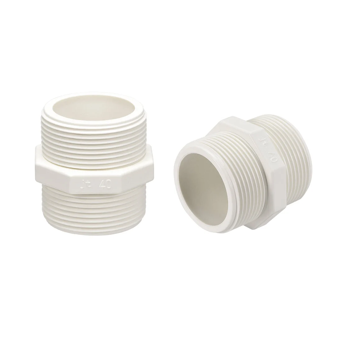 PVC Pipe Fitting Hex Nipple G1-1/4 x G1-1/4 Male Thread Adapter Connector 2pcs